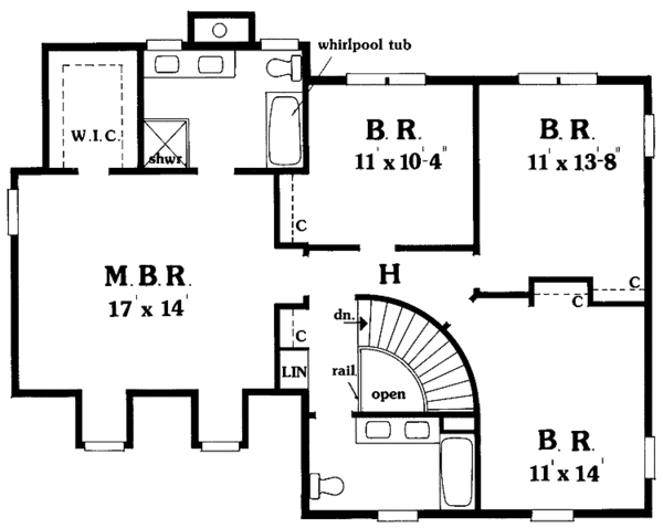 Home Plan - Country Floor Plan - Upper Floor Plan #314-239