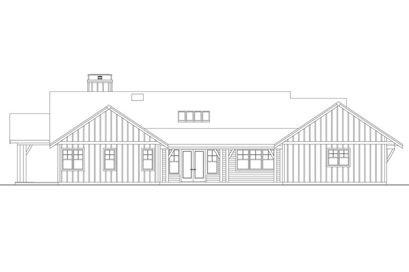 Dream House Plan - Exterior - Rear Elevation 1 for Farmhouse House Plan #124-1363 - 2 bed, 3 bath