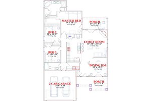 Floor Plan - Main Floor for Cottage House Plan #63-134 - 3 bed, 2 bath
