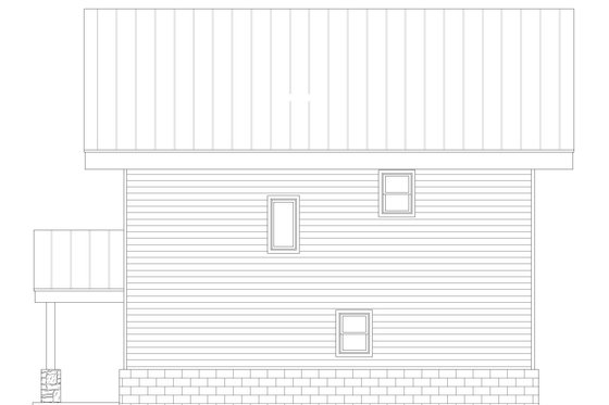 Exterior - Rear Elevation for Contemporary House Plan #932-1032 - 3 bed, 2 bath