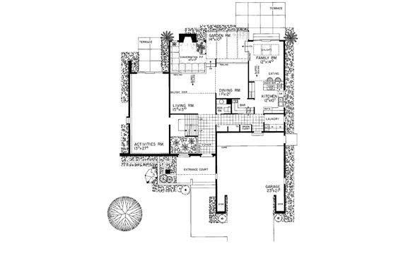 Floor Plan - Main Floor for Contemporary House Plan #72-771 - 3 bed, 2.5 bath