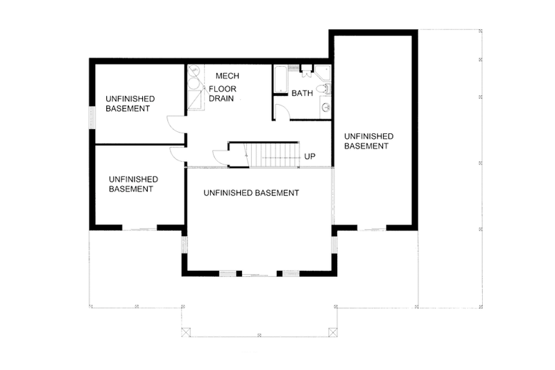 Home Plan - Floor Plan - Lower Floor for Ranch House Plan #117-856 - 4 bed, 2 bath