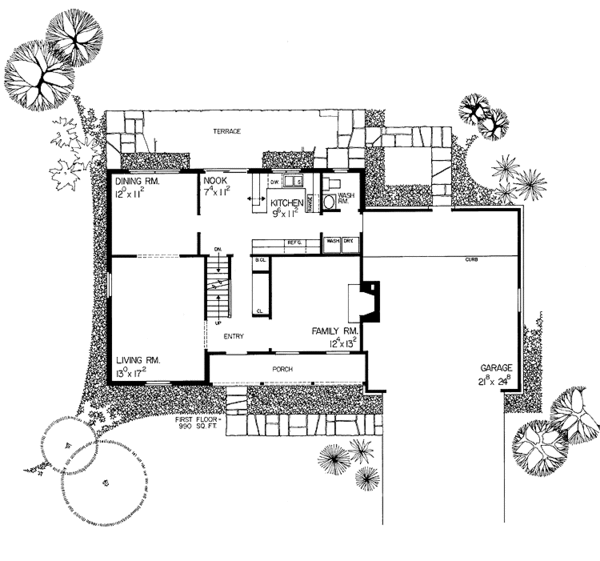 House Blueprint - Country Floor Plan - Main Floor Plan #72-659
