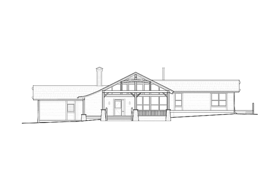 Exterior - Front Elevation 4 for Contemporary House Plan #1042-12 - 3 bed, 2 bath