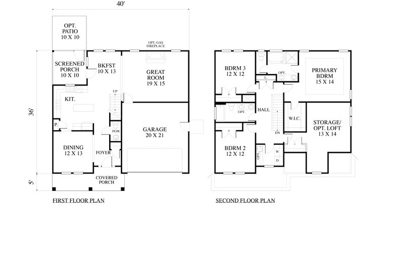 House Blueprint - Floor Plan - Main Floor for Country House Plan #1053-85 - 3 bed, 2.5 bath