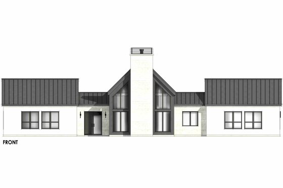 Exterior - Front Elevation 7 for Modern House Plan #1096-60 - 4 bed, 3 bath
