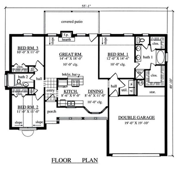Country Floor Plan - Main Floor Plan #42-390