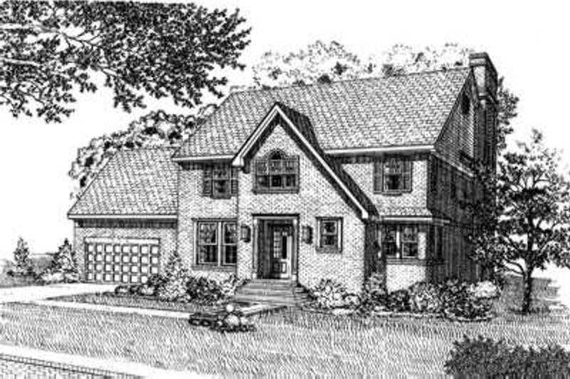 Architectural House Design - Colonial Exterior - Front Elevation Plan #410-368