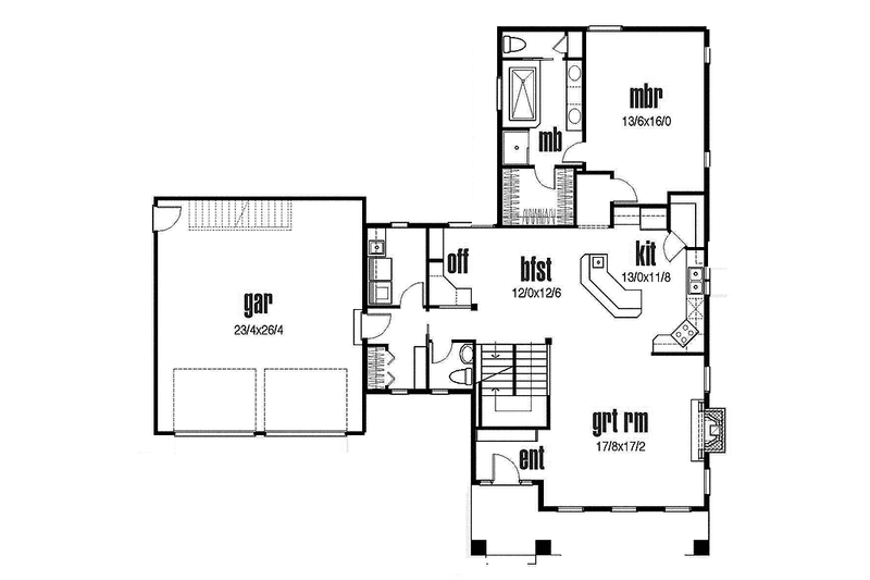 Dream House Plan - Floor Plan - Main Floor for Traditional House Plan #435-17 - 3 bed, 2.5 bath