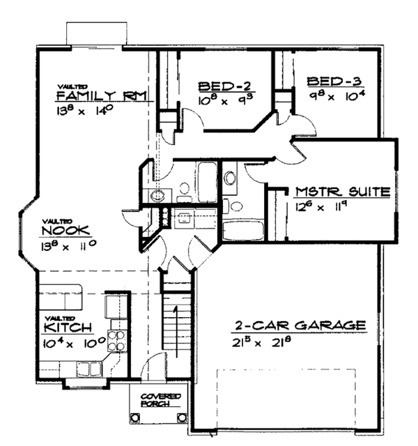 House Design - Ranch Floor Plan - Main Floor Plan #308-261