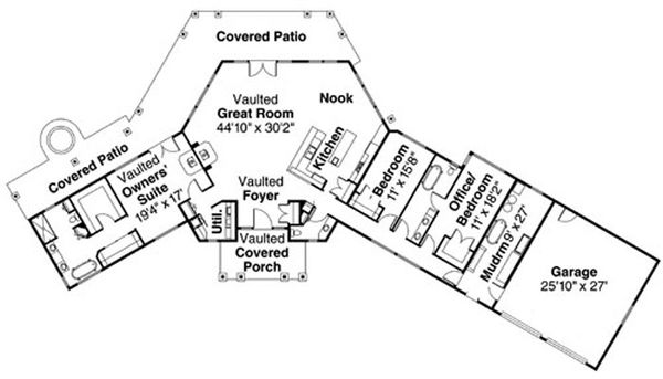 House Plan Design - Craftsman Floor Plan - Main Floor Plan #124-731