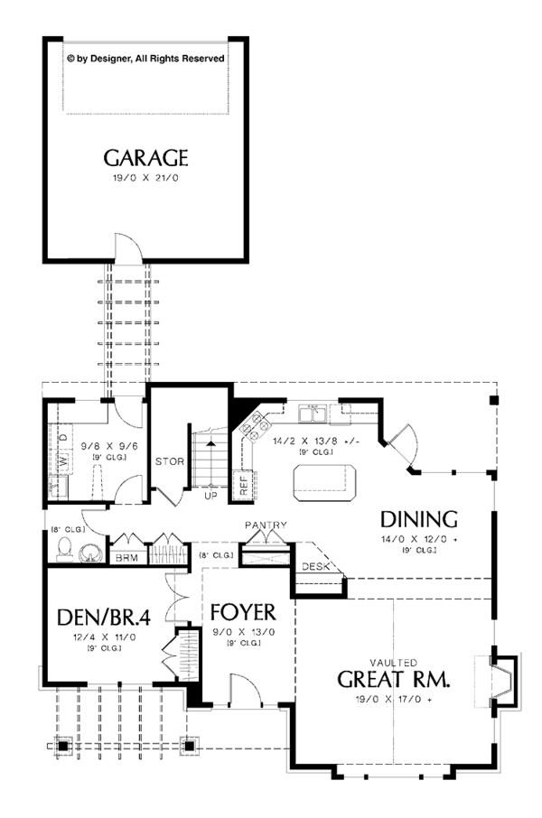 Dream House Plan - Craftsman Floor Plan - Main Floor Plan #48-873