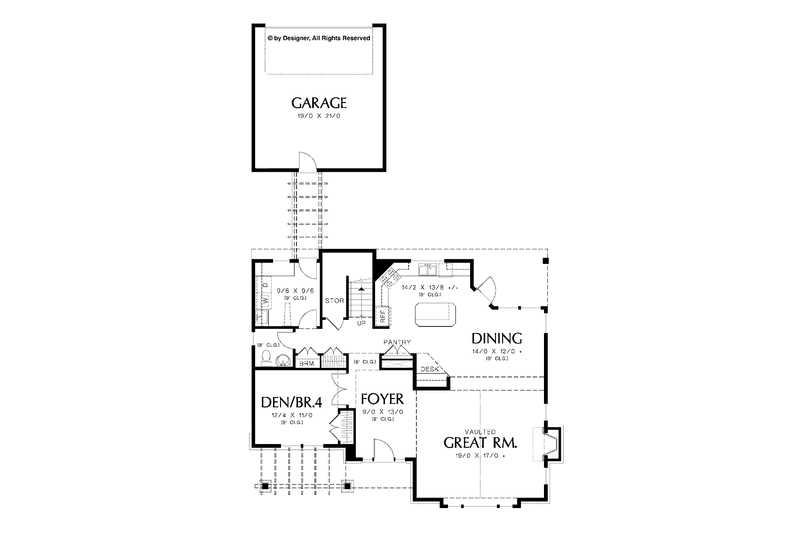 Home Plan - Floor Plan - Main Floor for Craftsman House Plan #48-873 - 4 bed, 2.5 bath