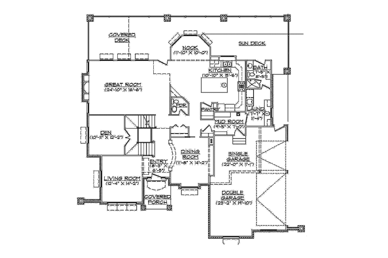 Home Plan - Floor Plan - Main Floor for European House Plan #945-75 - 4 bed, 4.5 bath