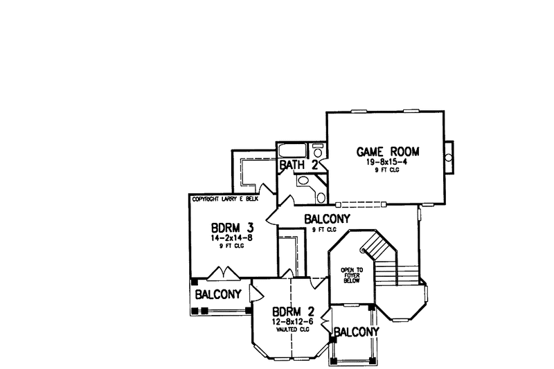Home Plan - Floor Plan - Upper Floor 1 for Victorian House Plan #952-234 - 3 bed, 2 bath