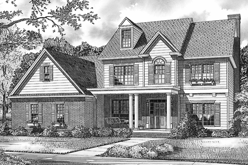 Dream House Plan - Exterior - Front Elevation 3 for European House Plan #17-2762 - 4 bed, 3 bath