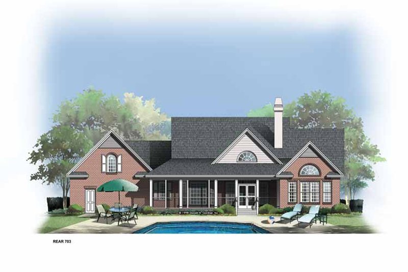 Architectural House Design - Country Exterior - Rear Elevation Plan #929-308