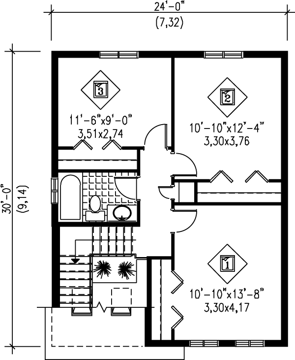 Traditional Floor Plan - Upper Floor Plan #25-2056
