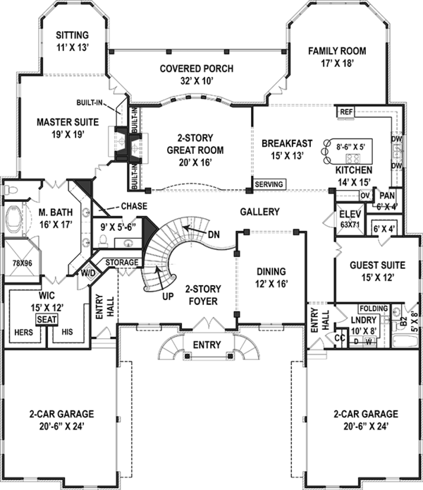 House Design - European Floor Plan - Main Floor Plan #119-423
