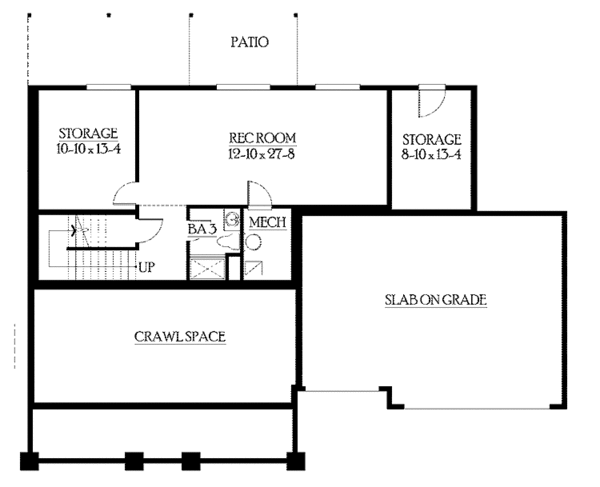 House Design - Craftsman Floor Plan - Lower Floor Plan #132-369