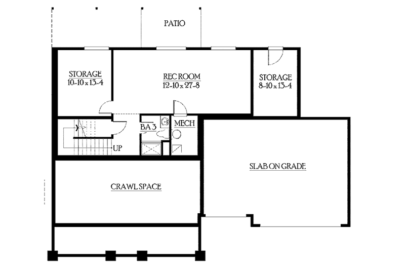 Dream House Plan - Floor Plan - Lower Floor for Craftsman House Plan #132-369 - 4 bed, 3.5 bath
