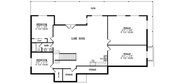 Home Plan - Mediterranean Floor Plan - Lower Floor Plan #1-486