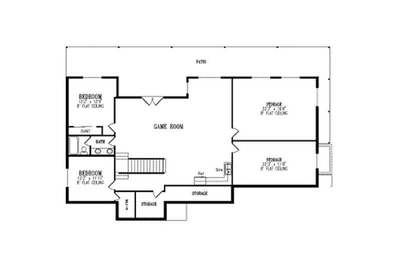 Home Plan - Floor Plan - Lower Floor for Mediterranean House Plan #1-486 - 5 bed, 3 bath