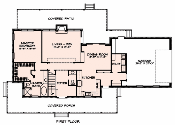 Country Floor Plan - Main Floor Plan #140-113
