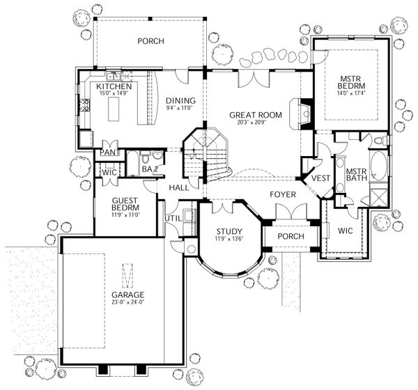 Home Plan - European Floor Plan - Main Floor Plan #80-168