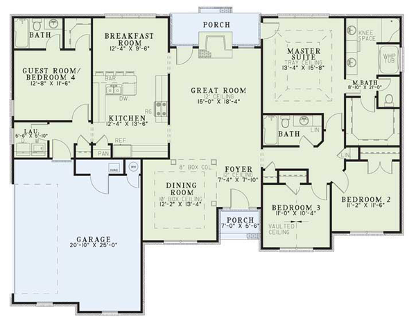 Dream House Plan - Traditional Floor Plan - Main Floor Plan #17-594