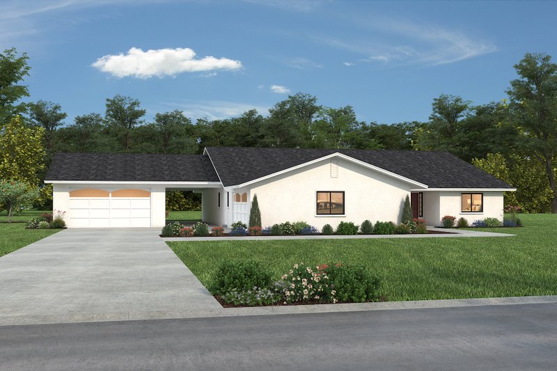 Dream House Plan - Ranch Exterior - Front Elevation Plan #1-716
