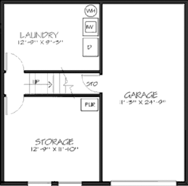Bungalow Floor Plan - Lower Floor Plan #320-303