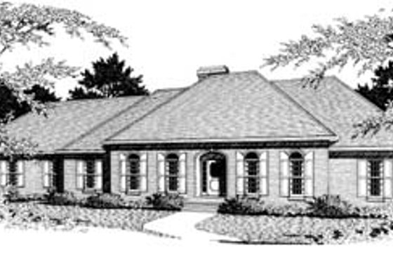Exterior - Front Elevation for European House Plan #10-223 - 4 bed, 3.5 bath