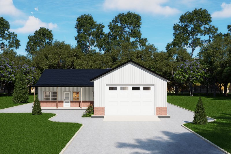 Dream House Plan - Barndominium Exterior - Front Elevation Plan #1107-53
