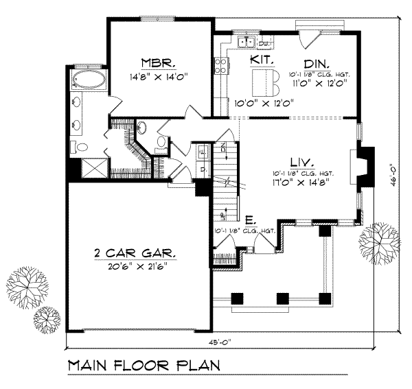 Country Floor Plan - Main Floor Plan #70-267