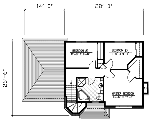 European Floor Plan - Upper Floor Plan #138-195
