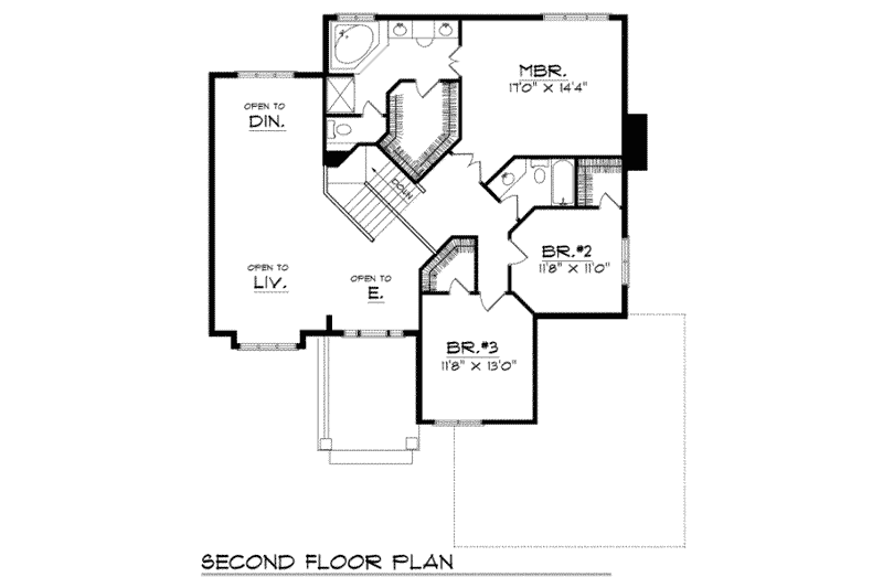 House Plan Design - Floor Plan - Upper Floor for Traditional House Plan #70-358 - 3 bed, 2.5 bath