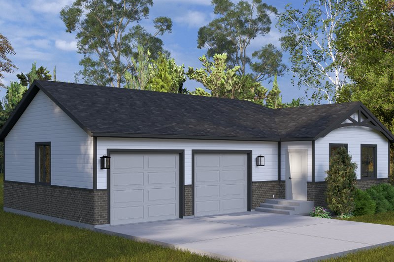 Dream House Plan - Exterior - Front Elevation 4 for Ranch House Plan #1060-330 - 1 bed, 1 bath