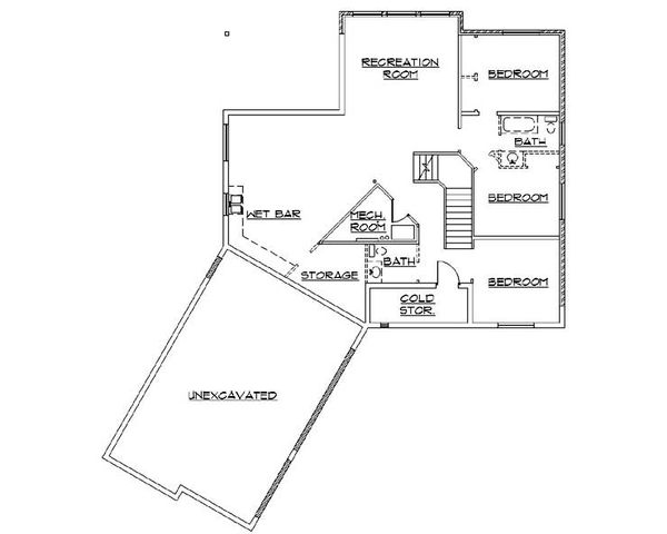 Dream House Plan - Country Floor Plan - Lower Floor Plan #5-367