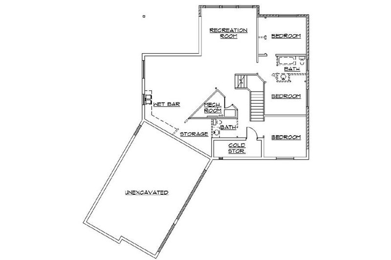 Dream House Plan - Floor Plan - Lower Floor for Country House Plan #5-367 - 5 bed, 4 bath