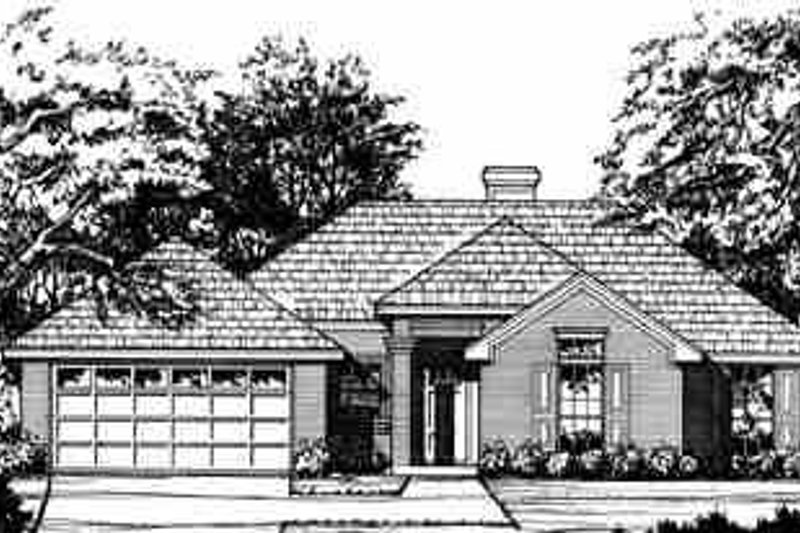 Traditional Style House Plan - 3 Beds 2 Baths 1382 Sq/Ft Plan #40-211