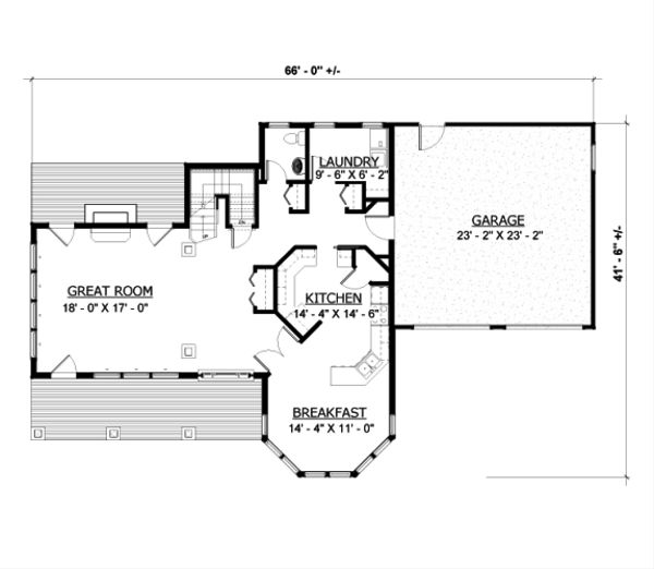 Country Floor Plan - Main Floor Plan #524-1