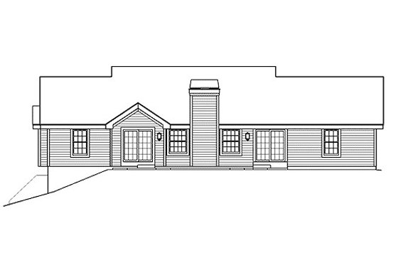 Exterior - Rear Elevation for Farmhouse House Plan #57-356 - 4 bed, 3 bath