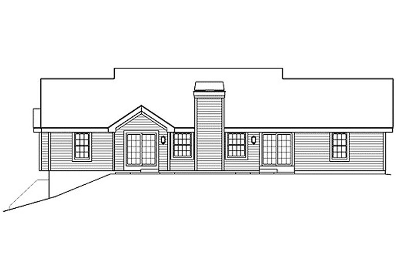 Home Plan - Exterior - Rear Elevation for Farmhouse House Plan #57-356 - 4 bed, 3 bath
