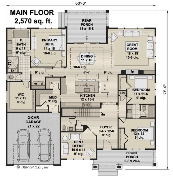 Ranch Floor Plan - Main Floor Plan #51-1326