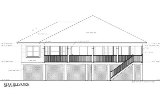 Exterior - Rear Elevation House Plan #115-149 - 3 bed, 2 bath