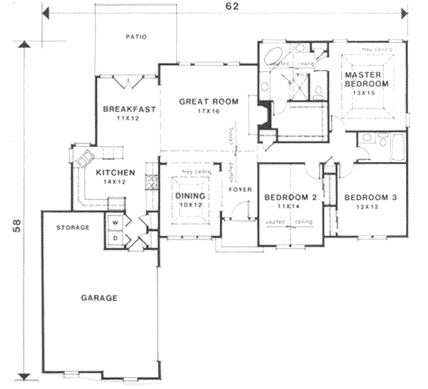 European Floor Plan - Main Floor Plan #129-146