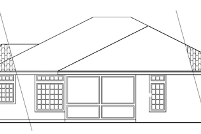 Home Plan - Exterior - Rear Elevation for Mediterranean House Plan #124-432 - 3 bed, 2 bath