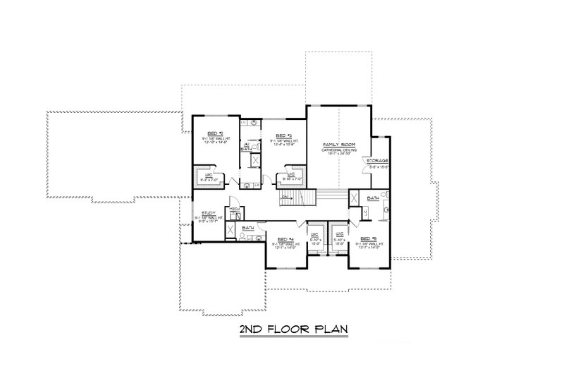 House Design - Floor Plan - Upper Floor for Craftsman House Plan #1064-273 - 5 bed, 5 bath