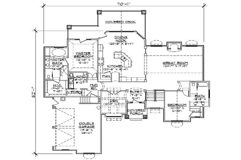 Dream House Plan - Floor Plan - Main Floor for Traditional House Plan #5-360 - 5 bed, 4.5 bath